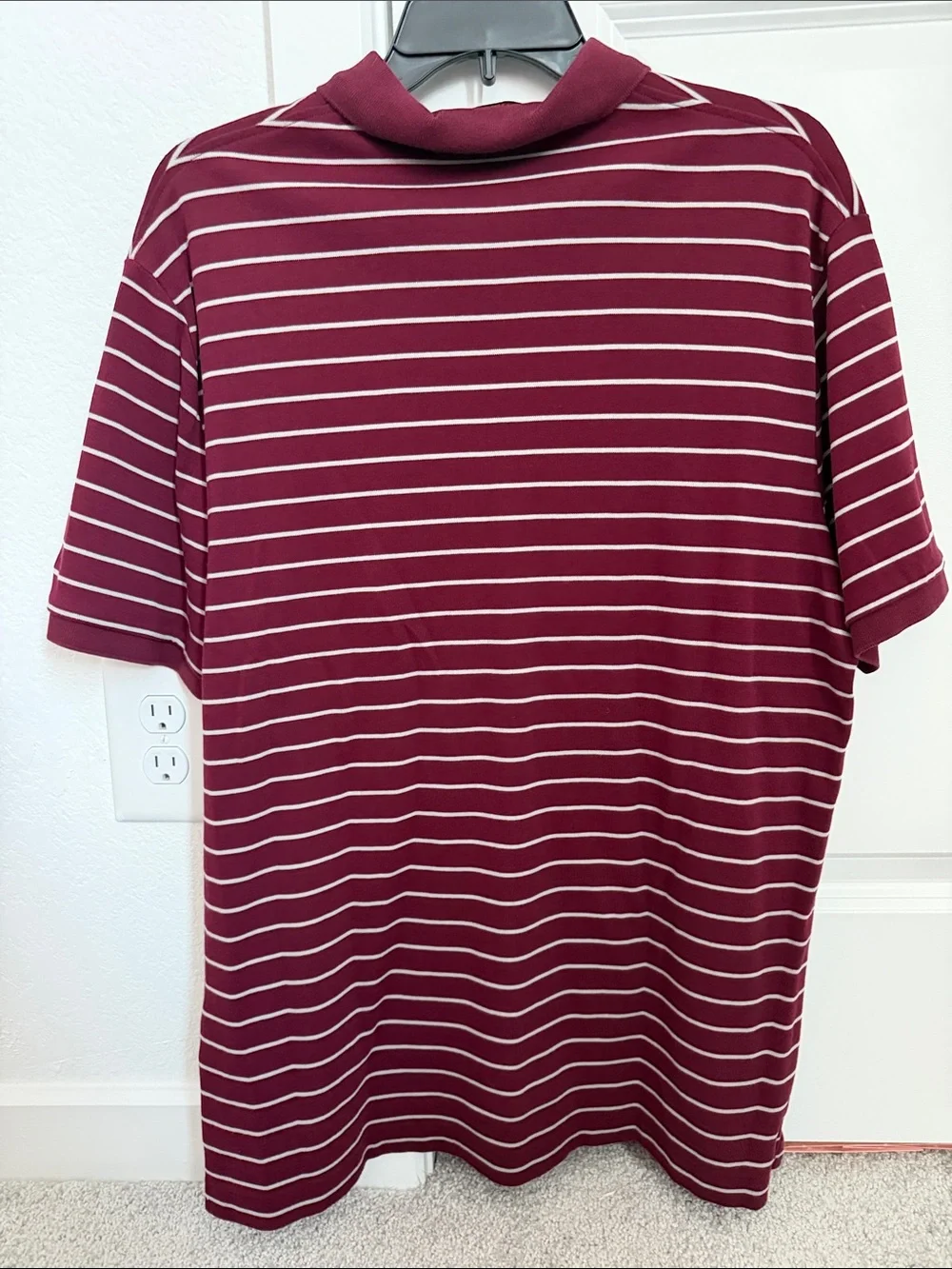 Ralph Lauren Maroon Polo with White Stripes